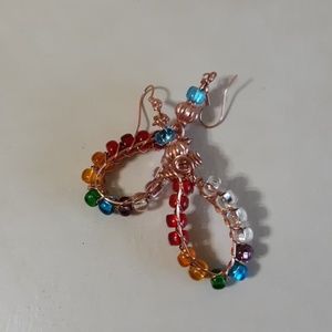 Handwoven handcrafted chakra bead earrings